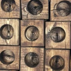 Shopsomethingblue Brown Wood Tea Light Holder