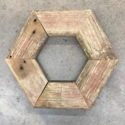 Shopsomethingblue DECOR Brown Wood Hexagon Tea Light Holder