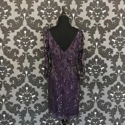 Size 6 Purple Eggplant Adrianna Papell Cocktail Sequin FORMAL/MOTHER'S DRESSES