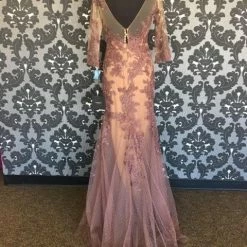 Size 10 Auber Pronovias Floor Lace Long Sleeve FORMAL/MOTHER'S DRESSES