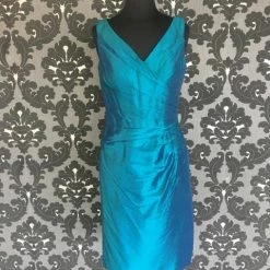 Size 10 Peacock Sarah Danielle Evenings Cocktail Silk Sleeveless FORMAL/MOTHER'S DRESSES