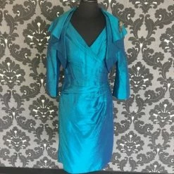 Size 10 Peacock Sarah Danielle Evenings Cocktail Silk Sleeveless FORMAL/MOTHER'S DRESSES