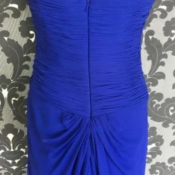 Size 10 Royal Blue Rina Di Montella Floor Chiffon Spaghetti FORMAL/MOTHER'S DRESSES