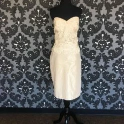 Size 12 Champagne Social Occasions 115850 Cocktail Taffeta Removable