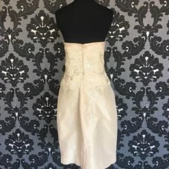 Size 12 Champagne Social Occasions 115850 Cocktail Taffeta Removable