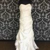 Size 12 Ivory Allure Bridal Lace Cap Sleeve A-line V-Neck