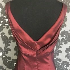 Size 12 Wine Social Occasions Cocktail Taffeta Sleeveless FORMAL/MOTHER'S DRESSES