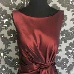Size 12 Wine Social Occasions Cocktail Taffeta Sleeveless FORMAL/MOTHER'S DRESSES