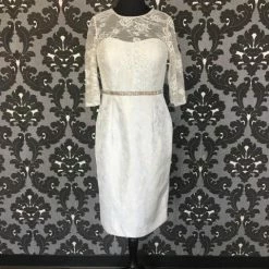 FORMAL/MOTHER'S DRESSES Size 12 Blue/gold Social Occasions 115855 Cocktail Woven 3/4 Length