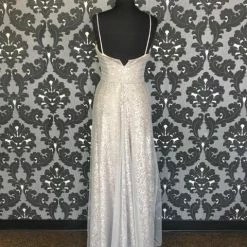 Size 12 Platinum Sorella Vita 8684 Floor Sequin/Tulle Strapless FORMAL/MOTHER'S DRESSES