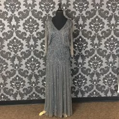 Shopsomethingblue Size 14 Grey Floor Beaded W/ Jacket FORMAL DRESSES FORMAL/MOTHER'S DRESSES