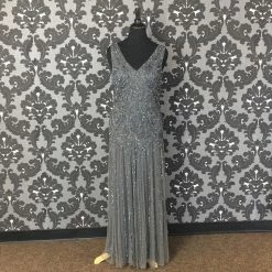 Shopsomethingblue Size 14 Grey Floor Beaded W/ Jacket FORMAL DRESSES FORMAL/MOTHER'S DRESSES