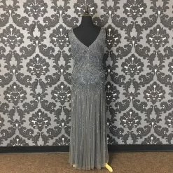 Shopsomethingblue Size 14 Grey Floor Beaded W/ Jacket FORMAL DRESSES FORMAL/MOTHER'S DRESSES