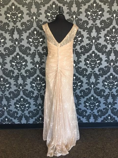 FORMAL/MOTHER'S DRESSES Size 14 Light Taupe Montage 115977 Floor Lace Sleeveless