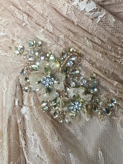 FORMAL/MOTHER'S DRESSES Size 14 Light Taupe Montage 115977 Floor Lace Sleeveless