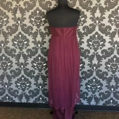 FORMAL/MOTHER'S DRESSES Size 16 Eggplant Lugo B259L Floor Silk One Shoulder