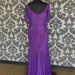 Size 18 Amethyst Rina Di Montella Floor Chiffon Butterfly FORMAL/MOTHER'S DRESSES