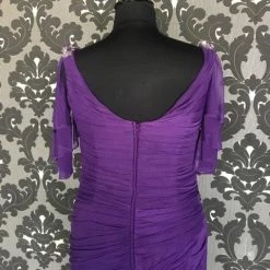Size 18 Amethyst Rina Di Montella Floor Chiffon Butterfly FORMAL/MOTHER'S DRESSES