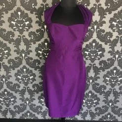 FORMAL/MOTHER'S DRESSES Size 18 Deep Purple Lugo 288 Cocktail Silk Halter