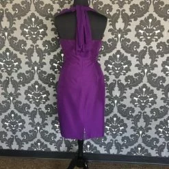 FORMAL/MOTHER'S DRESSES Size 18 Deep Purple Lugo 288 Cocktail Silk Halter