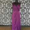 Size 18 Eggplant Belsoie L174052 Floor Chiffon Sleeveless FORMAL/MOTHER'S DRESSES