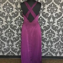 Size 18 Eggplant Belsoie L174052 Floor Chiffon Sleeveless FORMAL/MOTHER'S DRESSES