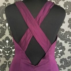 Size 18 Eggplant Belsoie L174052 Floor Chiffon Sleeveless FORMAL/MOTHER'S DRESSES