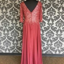 FORMAL/MOTHER'S DRESSES Size 20 Wine Montage 116950 Floor Chiffon 3/4 Length