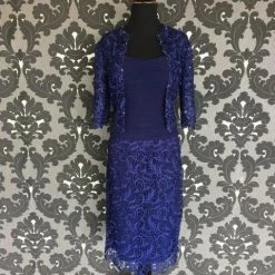 Size 6 Navy Social Occasions Cocktail Chiffon & Lace Strapless