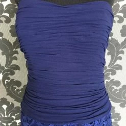 Size 6 Navy Social Occasions Cocktail Chiffon & Lace Strapless