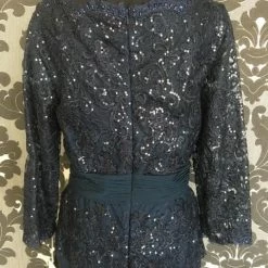 Size 6 Navy Social Occasionsi Cocktail Lace 3/4 Length FORMAL/MOTHER'S DRESSES