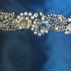 Size 6 Royal Blue Rina Di Montella Cocktail Taffeta Cap Sleeve FORMAL DRESSES