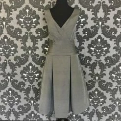 Size 8 Gun Metal Sarah Danielle Evenings Cocktail Silk Sleeveless