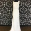 Size 8 Ivory Pronovias Jersey Highneck Sheath WEDDING DRESSES