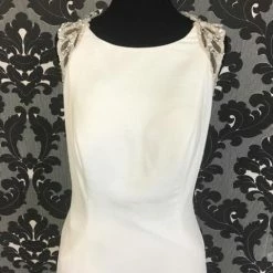 Size 8 Ivory Pronovias Jersey Highneck Sheath WEDDING DRESSES