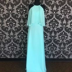 Size 8 Mint Sorella Vita 8736-SV Floor Chiffon Spaghetti