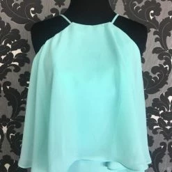 Size 8 Mint Sorella Vita 8736-SV Floor Chiffon Spaghetti