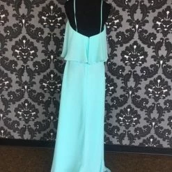 Size 8 Mint Sorella Vita 8736-SV Floor Chiffon Spaghetti