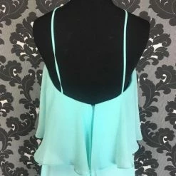 Size 8 Mint Sorella Vita 8736-SV Floor Chiffon Spaghetti