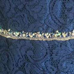 Size 8 Navy Social Occasions Cocktail Lace Short Sleeve FORMAL/MOTHER'S DRESSES