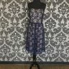 Size 8 Navy/Taupe Lugo 258-2 Cocktail Lace Strapless