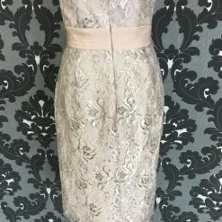 Size 8 Oyster Social Occasions Cocktail Lace Strapless FORMAL/MOTHER'S DRESSES