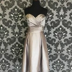 Size 8 Silver Sophia Tolli Cocktail Taffeta Strapless