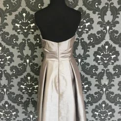 Size 8 Silver Sophia Tolli Cocktail Taffeta Strapless