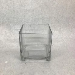 Something Blue DECOR Vase Glass Clear Size 4"x4"x4" Square VASES