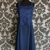 Something Blue FORMAL/MOTHER'S DRESSES Women's Formal Lace/Chiffon Navy Size S Tea Length