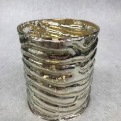 Something Blue Hobby Lobby Candle Holder Mercury Glass Champagne Size 4"x3.5" CANDLES