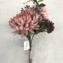 Something Blue DECOR Floral Arrangement Flowers Mauve/Navy/Plum Size 15" FLORAL