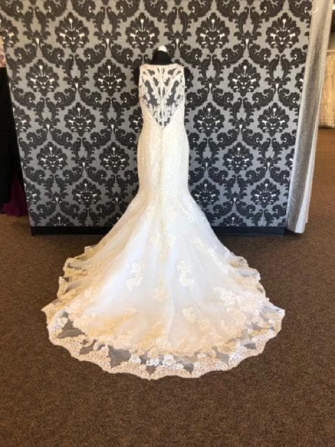 Something Blue Hitched Women's Sheath Wedding Dress Lace/Sequin Ivory Size 12 Highneck WEDDING DRESSES 7 Something Blue Hitched Women's Sheath Wedding Dress Lace/Sequin Ivory Size 12 Highneck WEDDING DRESSES