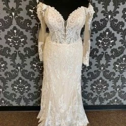 Something Blue Mori Lee By Madeline Gardner Size 20 Ivory Lace Fit & Flare WEDDING DRESSES
